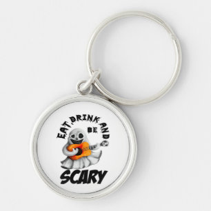 Eat Drink And Be Scared Minimal Clean Key Ring