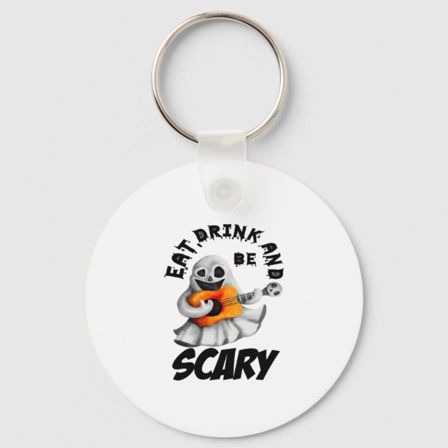 Eat Drink And Be Scared Minimal Clean Key Ring (Front)
