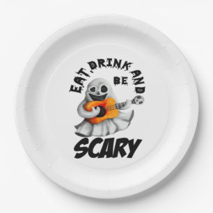 Eat Drink And Be Scared Minimal Clean Paper Plate