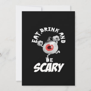 Eat Drink And Be Scared Retro Classic Holiday Card