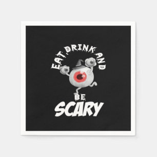 Eat Drink And Be Scared Retro Classic Napkin