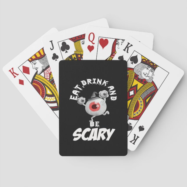 Eat Drink And Be Scared Retro Classic Playing Cards (Back)
