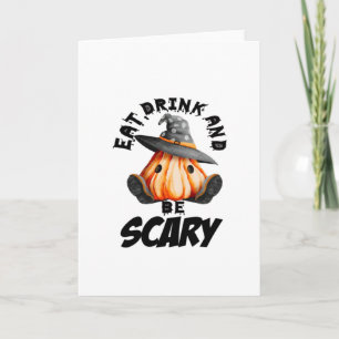 Eat Drink And Be Scared Retro Cool Card