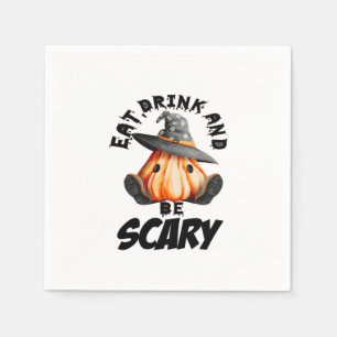Eat Drink And Be Scared Retro Cool Napkin