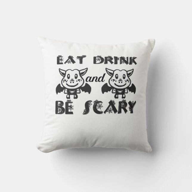 Eat Drink And Be Scary Aesthetic Unique Cushion (Front)