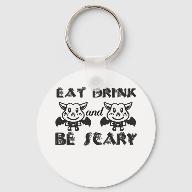 Eat Drink And Be Scary Aesthetic Unique Key Ring (Front)