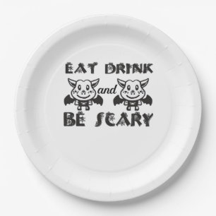 Eat Drink And Be Scary Aesthetic Unique Paper Plate