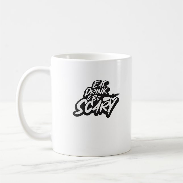 Eat Drink And Be Scary Basic Clean Coffee Mug (Left)