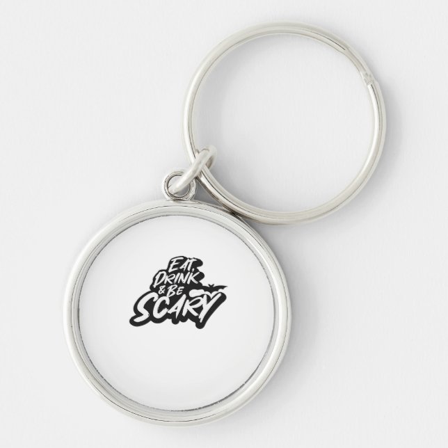 Eat Drink And Be Scary Basic Clean Key Ring (Front)