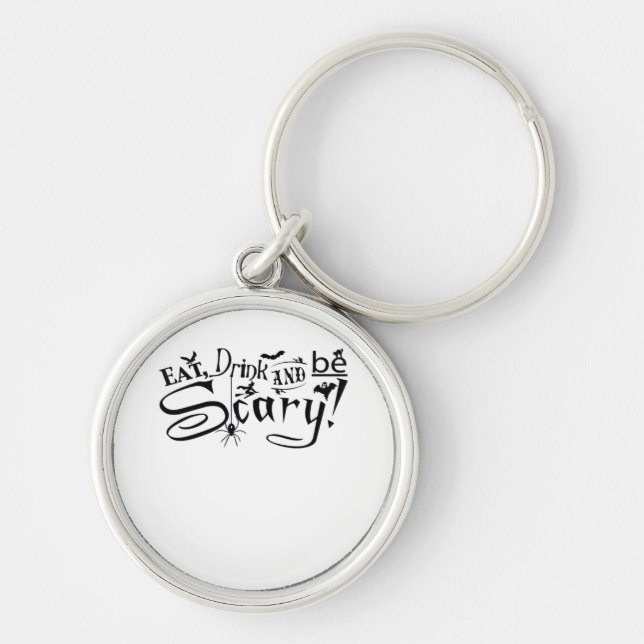 Eat Drink And Be Scary Casual Simple Key Ring (Front)