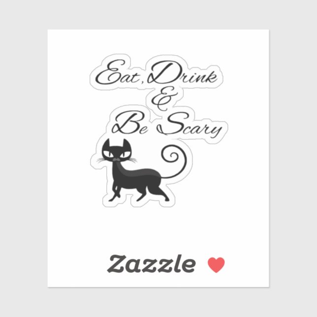 Eat Drink And Be Scary Cat Funny Cute Spooky Hallo (Sheet)