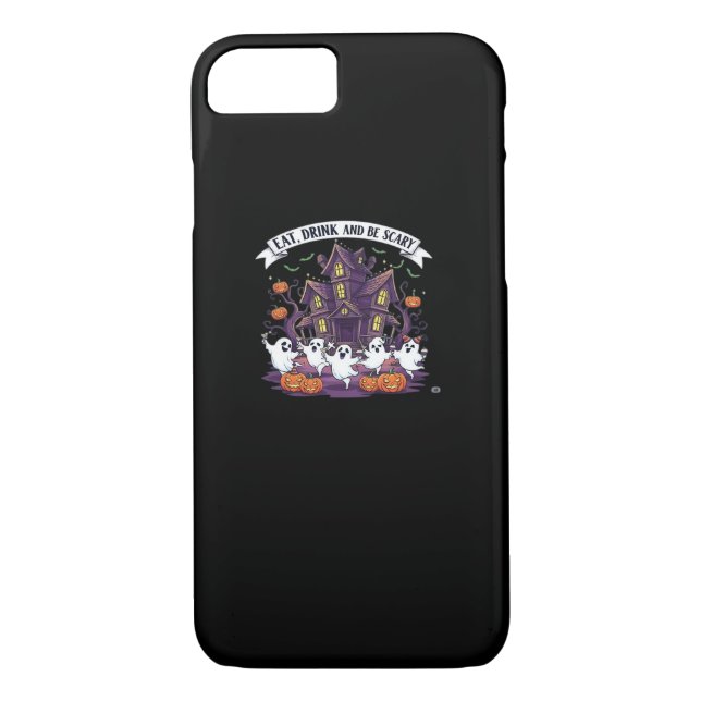 Eat Drink And Be Scary Classic Funny Retro Case-Mate iPhone Case (Back)