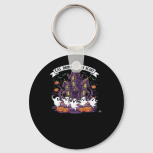 Eat Drink And Be Scary Classic Funny Retro Key Ring