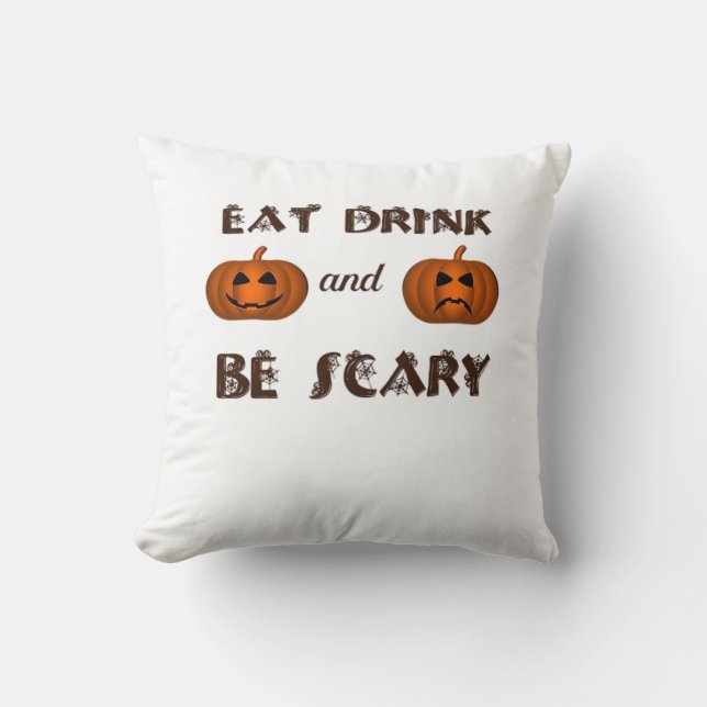 Eat Drink And Be Scary Classic Graphic Cushion (Front)