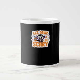 Eat Drink And Be Scary Classic Retro Cool Large Coffee Mug