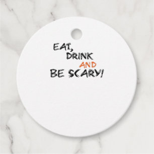Eat Drink And Be Scary Classic Retro Favour Tags