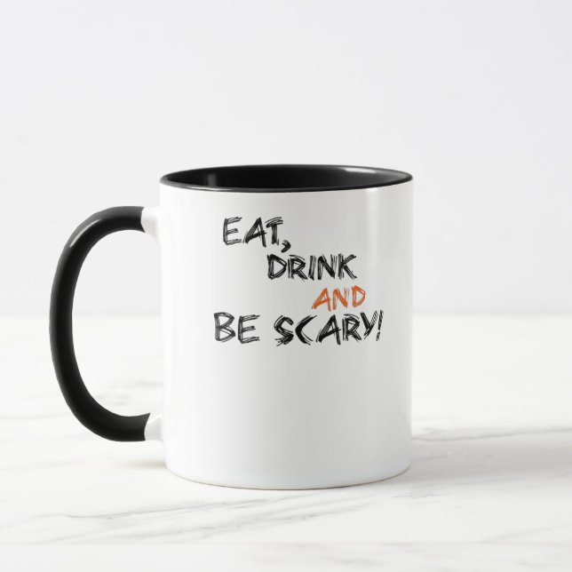 Eat Drink And Be Scary Classic Retro Mug (Left)