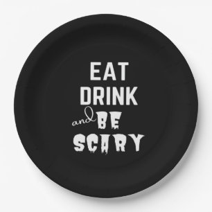 Eat Drink And Be Scary Classic Style Paper Plate