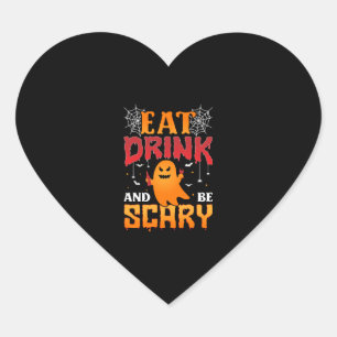 Eat Drink and Be Scary Classic T Shirt Heart Sticker