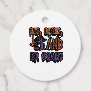 Eat Drink And Be Scary Colourful Artistic Typograp Favour Tags