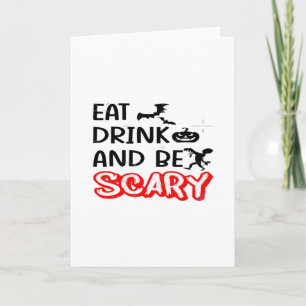 Eat Drink And Be Scary Design Retro Classic Card
