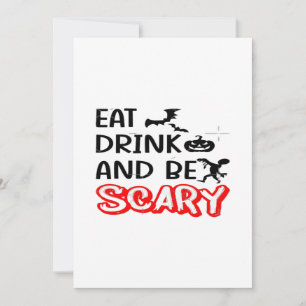 Eat Drink And Be Scary Design Retro Classic Holiday Card