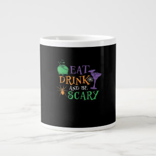 Eat Drink And Be Scary Essential Retro Graphic Large Coffee Mug