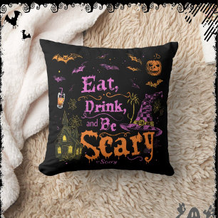Eat, Drink, and Be Scary ExDesigner Halloween Cushion