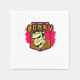 Eat Drink And Be Scary Frankenstein Halloween Crea Napkin