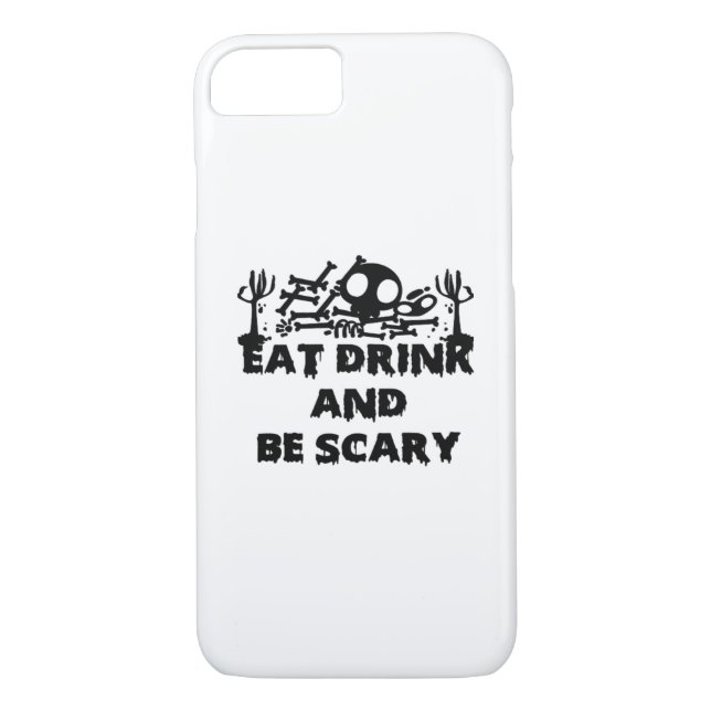 Eat Drink And Be Scary Funny Design Creative Graph Case-Mate iPhone Case (Back)