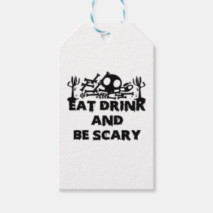 Eat Drink And Be Scary Funny Design Creative Graph Gift Tags