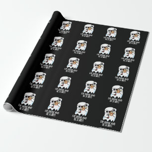 Eat Drink And Be Scary Funny Ghost Pun Dark BG Wrapping Paper