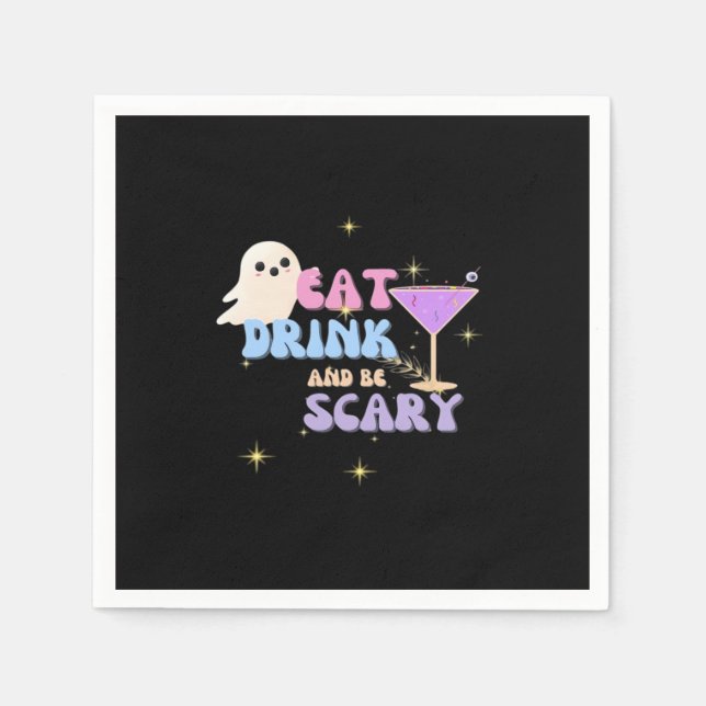 Eat Drink And Be Scary Funny Halloween Casual Uniq Napkin (Front)