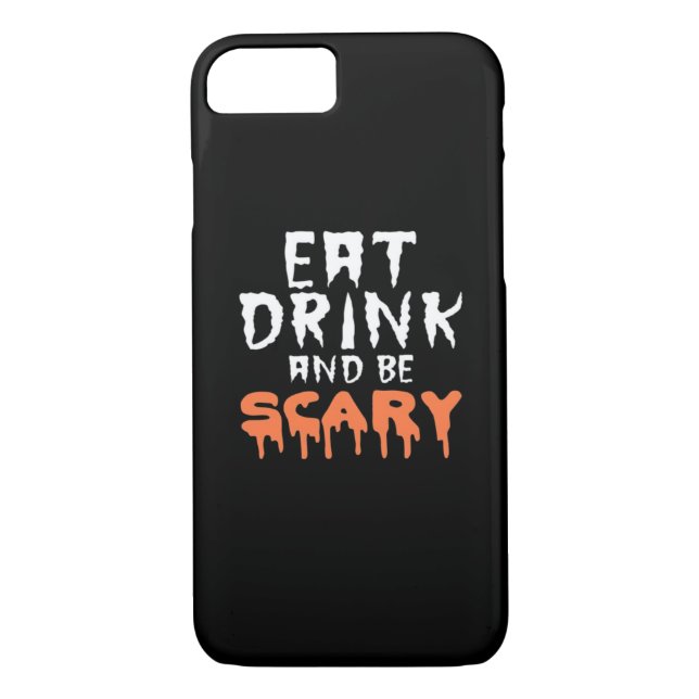 Eat Drink And Be Scary Funny Halloween Minimal Cle Case-Mate iPhone Case (Back)