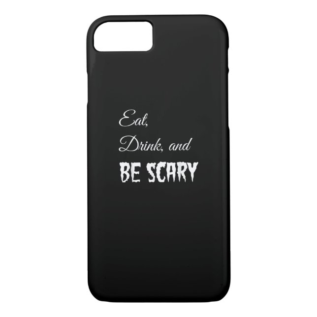 Eat Drink And Be Scary Funny Halloween Retro Style Case-Mate iPhone Case (Back)