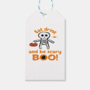Eat Drink And Be Scary Funny Spooky Gift Tags
