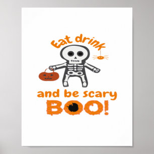 Eat Drink And Be Scary Funny Spooky  Poster