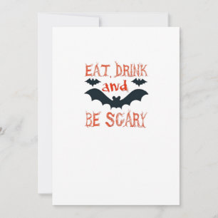 Eat Drink And Be Scary Halloween Bats Party Hallow Holiday Card