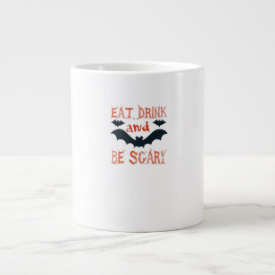Eat Drink And Be Scary Halloween Bats Party Hallow Large Coffee Mug