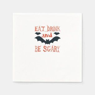 Eat Drink And Be Scary Halloween Bats Party Hallow Napkin