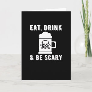 Eat Drink And Be Scary Halloween Beer Vintage Styl Card