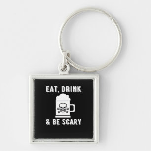 Eat Drink And Be Scary Halloween Beer Vintage Styl Key Ring
