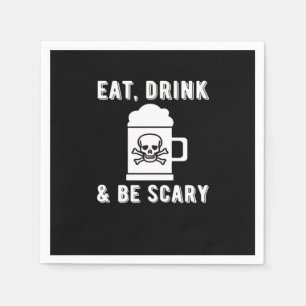 Eat Drink And Be Scary Halloween Beer Vintage Styl Napkin