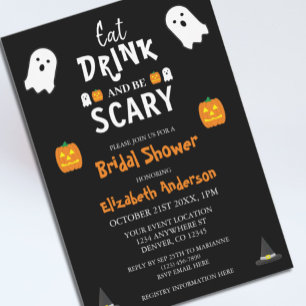 Eat, Drink and Be Scary Halloween Bridal Shower  Invitation