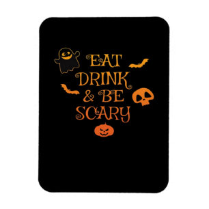 Eat Drink And Be Scary Halloween Classic Retro Sty Magnet