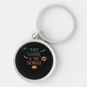 Eat Drink And Be Scary Halloween Classic Vintage G Key Ring