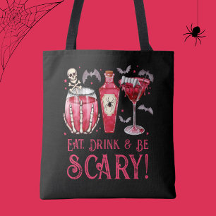 Eat, Drink and Be Scary Halloween Cocktails Tote Bag