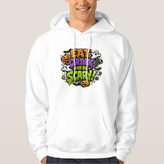 Eat Drink And Be Scary Halloween Comic Art Hoodie