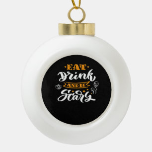 Eat Drink And Be Scary Halloween Creative Casual Ceramic Ball Christmas Ornament