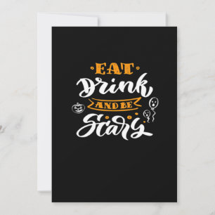 Eat Drink And Be Scary Halloween Creative Casual Holiday Card